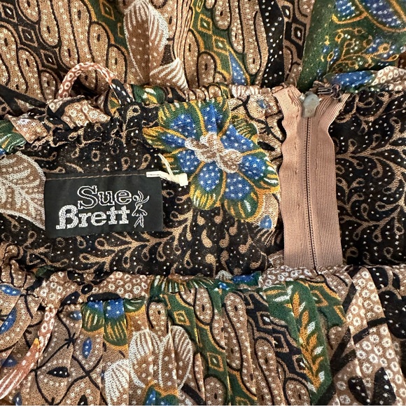 Vintage 70s Sue Brett Floral Midi Dress with Matching Kimono - Picture 9 of 14